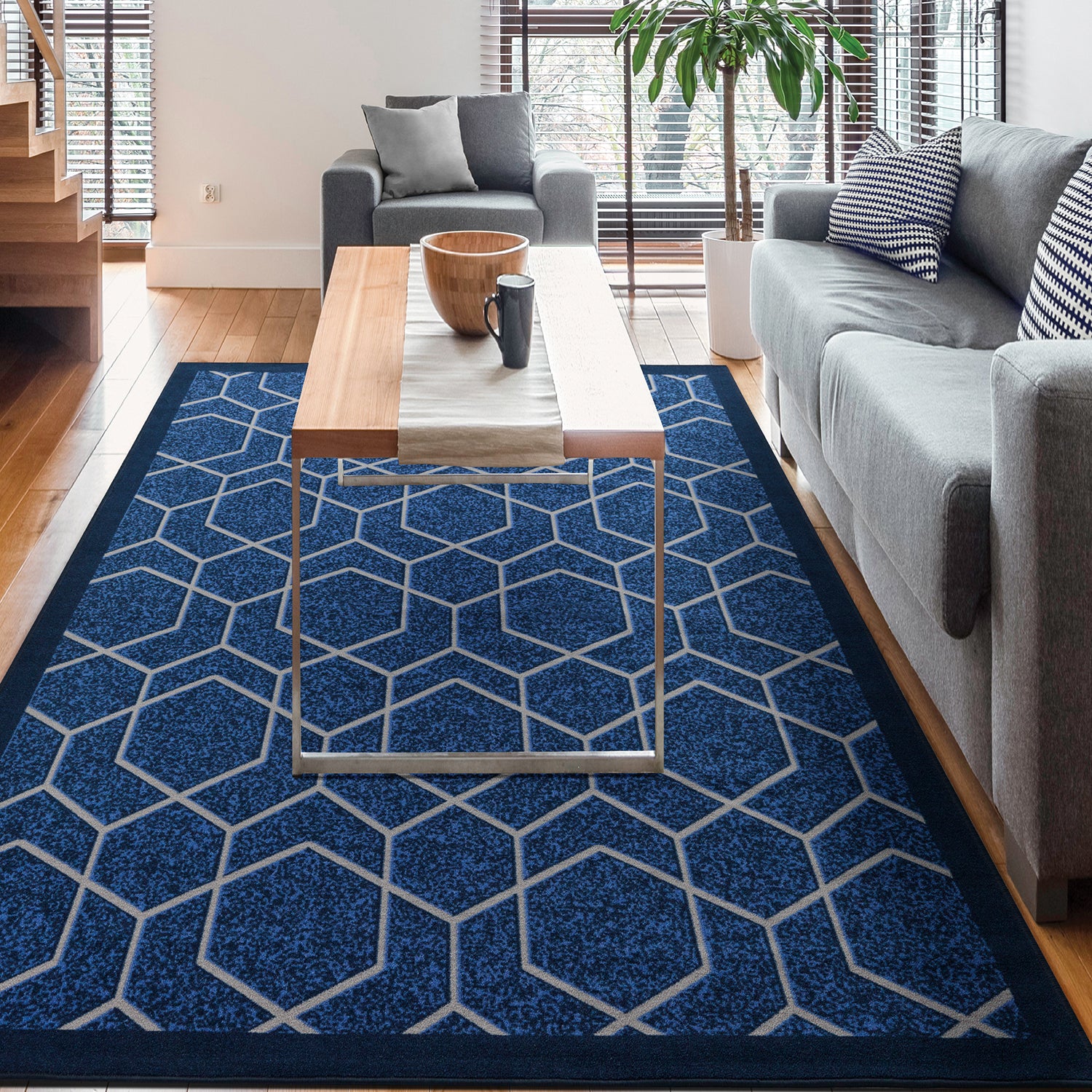 By Cocoon Washable Blue Rug